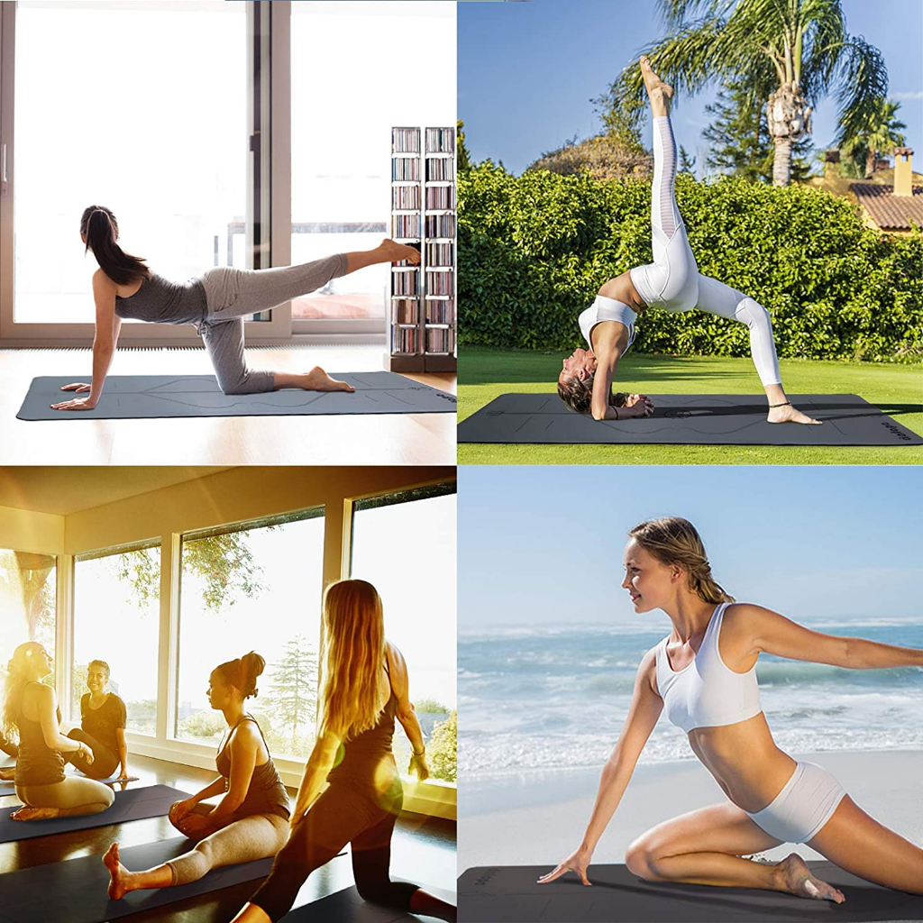Mô tả Thảm Tập Yoga Định Tuyến Da PU Màu Đen - Thảm Yoga Tập Gym Thể Thao Siêu Bám Sàn Cao Cấp Chính Hãng Amalife - 4