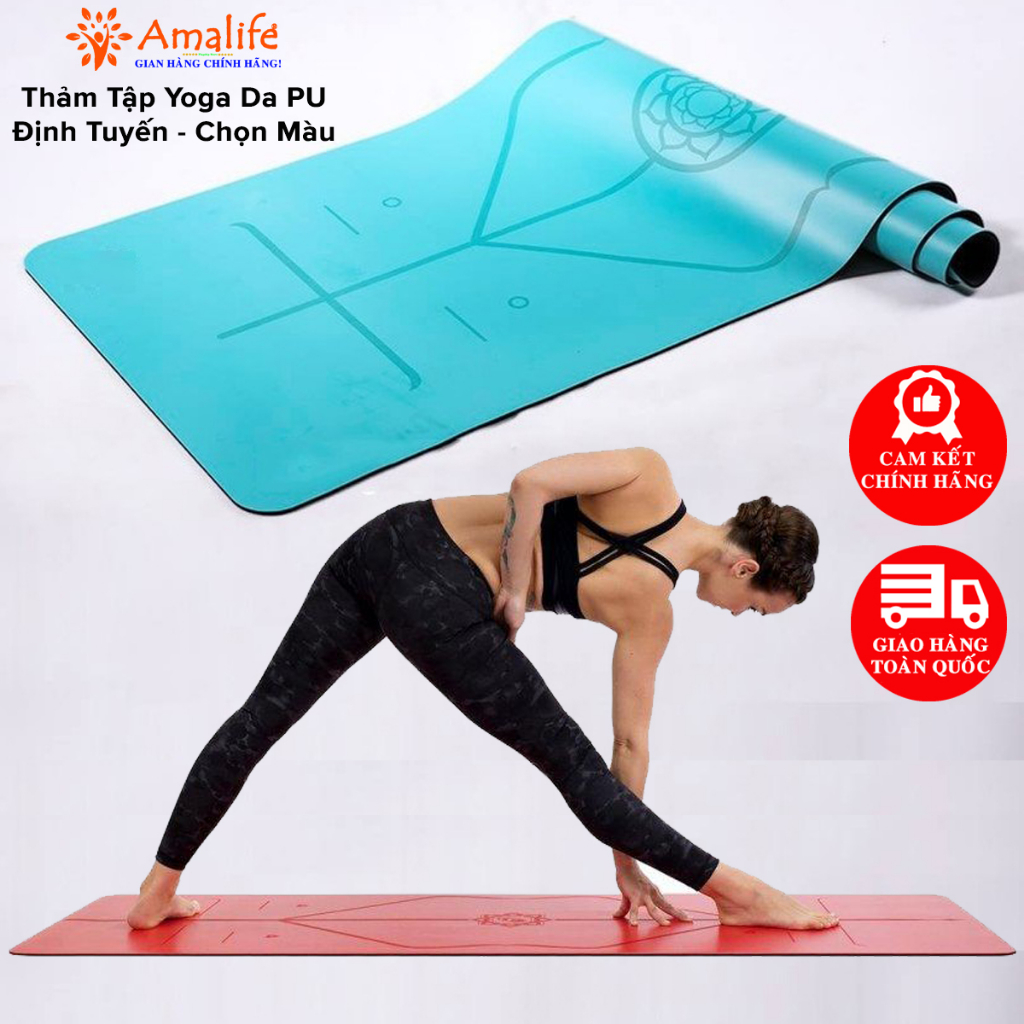 Mô tả Thảm Yoga Định Tuyến Da PU - Chọn Màu - Thảm Tập Yogo Tập Gym Thể Thao Siêu Bám Sàn Cao Cấp Chính Hãng Amalife - 1