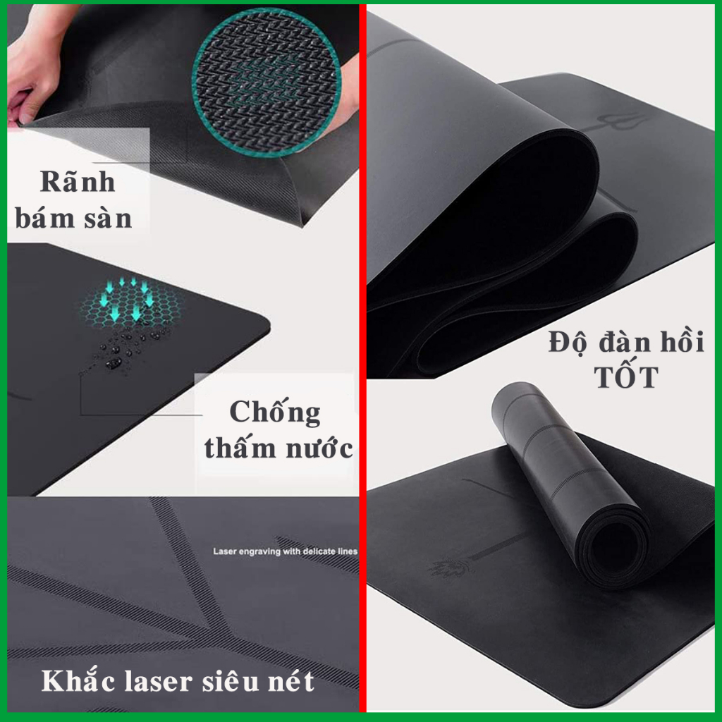 Mô tả Thảm Yoga Định Tuyến Da PU - Chọn Màu - Thảm Tập Yogo Tập Gym Thể Thao Siêu Bám Sàn Cao Cấp Chính Hãng Amalife - 8