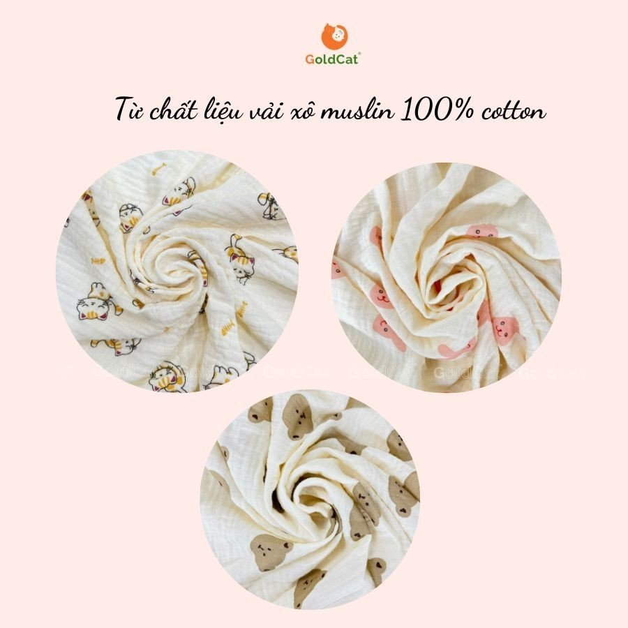 Mô tả Ga Cũi Cho Bé GOLDCAT Cắt Theo Kích Thước Yêu Cầu, Chất Liệu Cotton Mềm Mát, An Toàn Cho Bé - 2