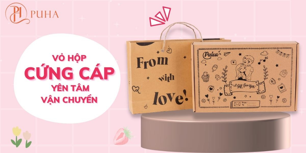 Mô tả Bộ quà tặng túi chườm bụng nóng lạnh ngày dâu PH PUHA, phiên bản gift box tâm lý 1000ml - 2