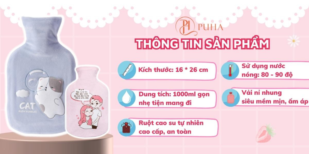 Túi chườm nóng PUHA chi tiết