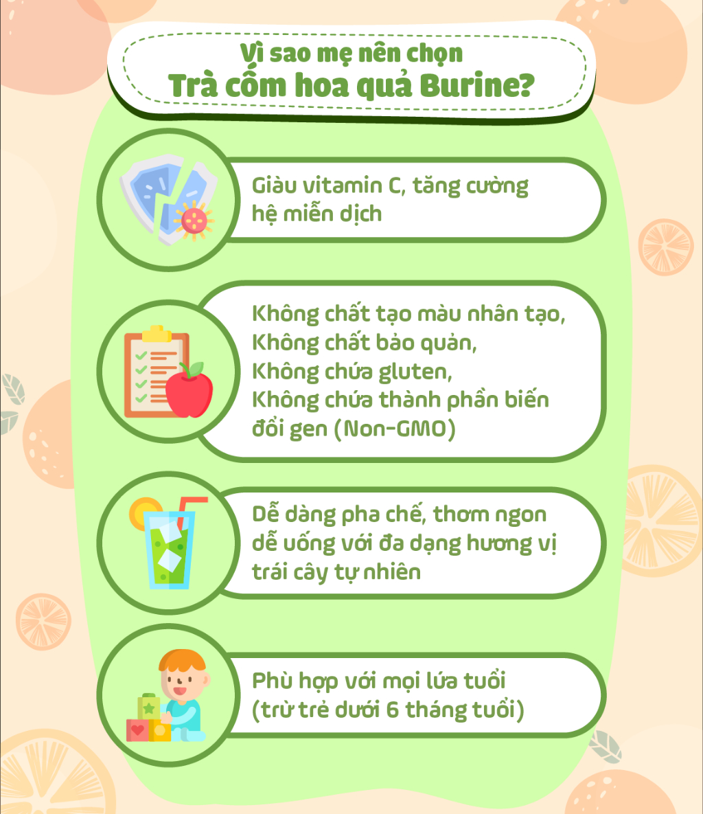 Mô tả Trà cốm hoa quả Burine bổ sung Vitamin C, tăng đề kháng - 1