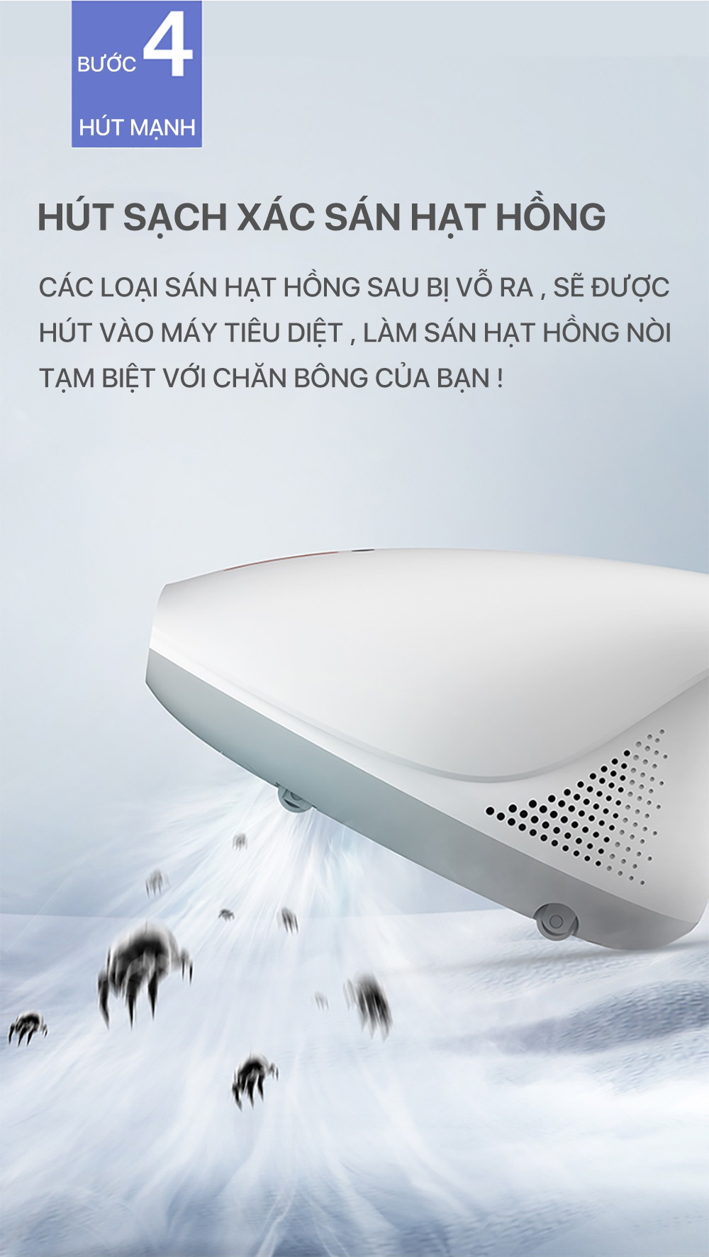 Mô tả Máy hút bụi cầm tay Deerma CM800 / CM818 hút đệm giường, chăn nệm diệt khuẩn tia UV - Hàng Chính Hãng - 5