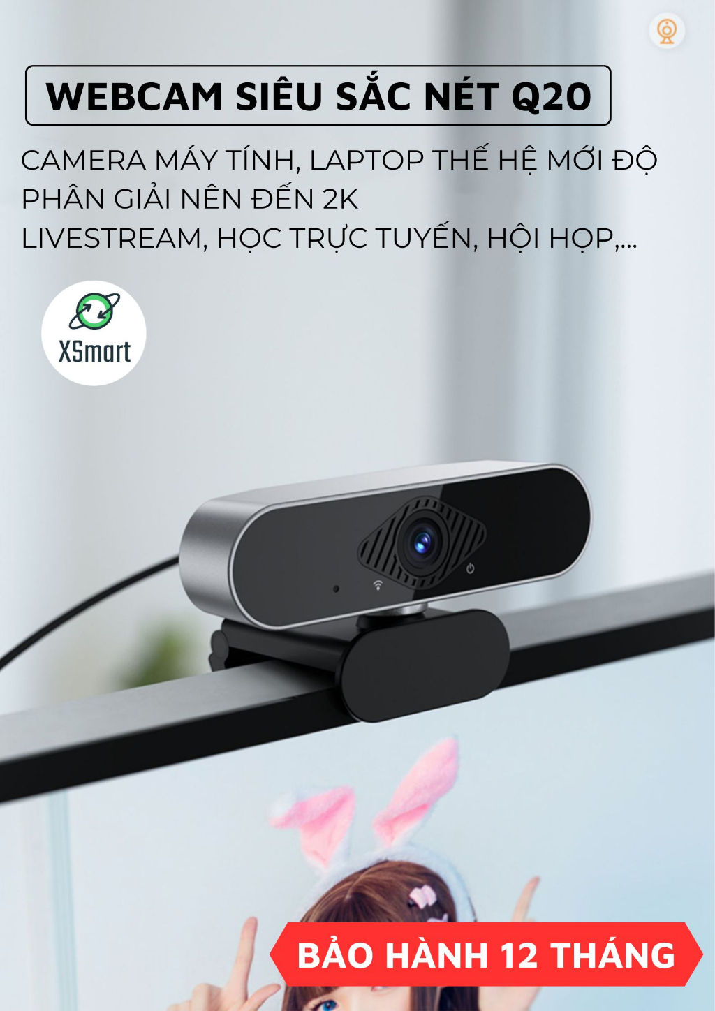 Webcam Máy Tính Laptop Cao Cấp Q20 PRO 2K Camera Siêu Nét Có Mic Hỗ Trợ ...