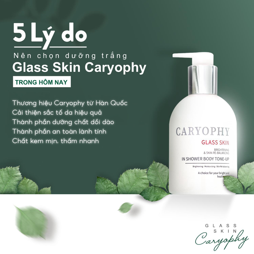 Mô tả Kem dưỡng trắng da Body Caryophy Glass Skin Hàn Quốc dưỡng trắng dưỡng sáng che khuyết điểm 300gr - 2