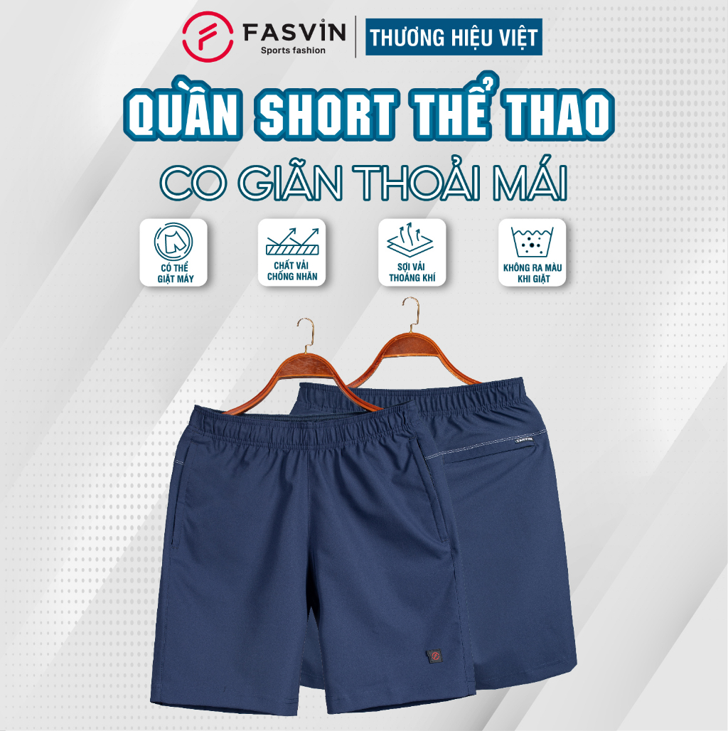 Mô tả Quần short nam Fasvin Q23578.HN vải dù gió trơn mát co giãn chất đẹp hàng nhà máy - 1