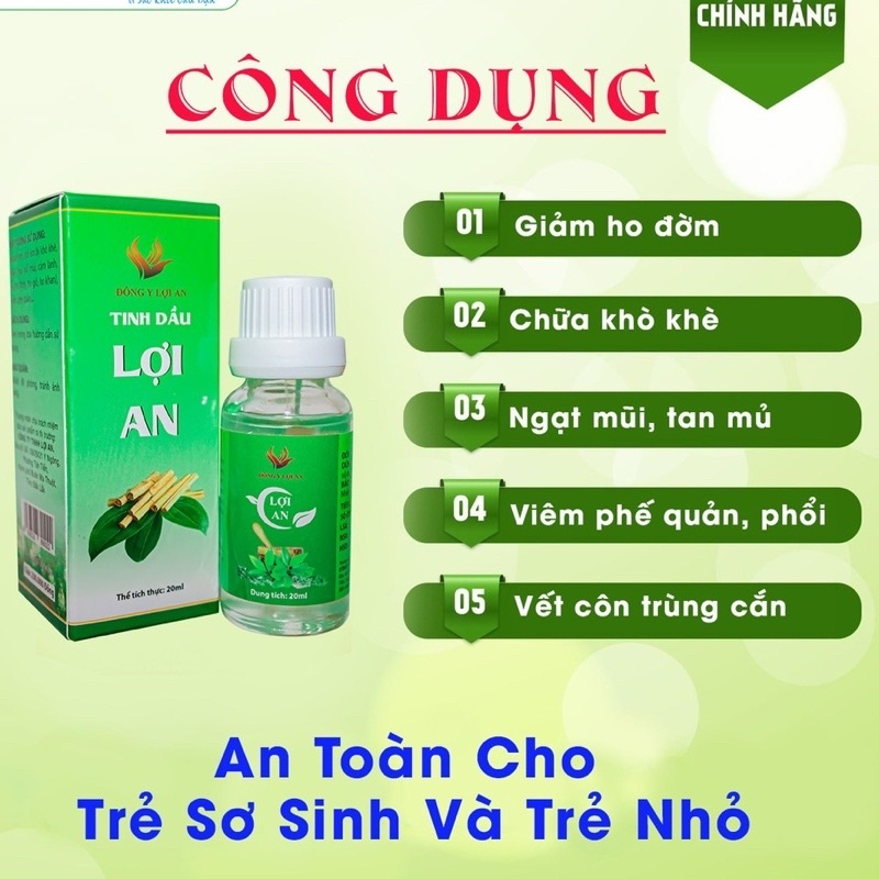 Mô tả Tinh Dầu Lợi An Hết Ho, Sổ Mũi Khò Khè Hàng Chuẩn - Date Mới - 1