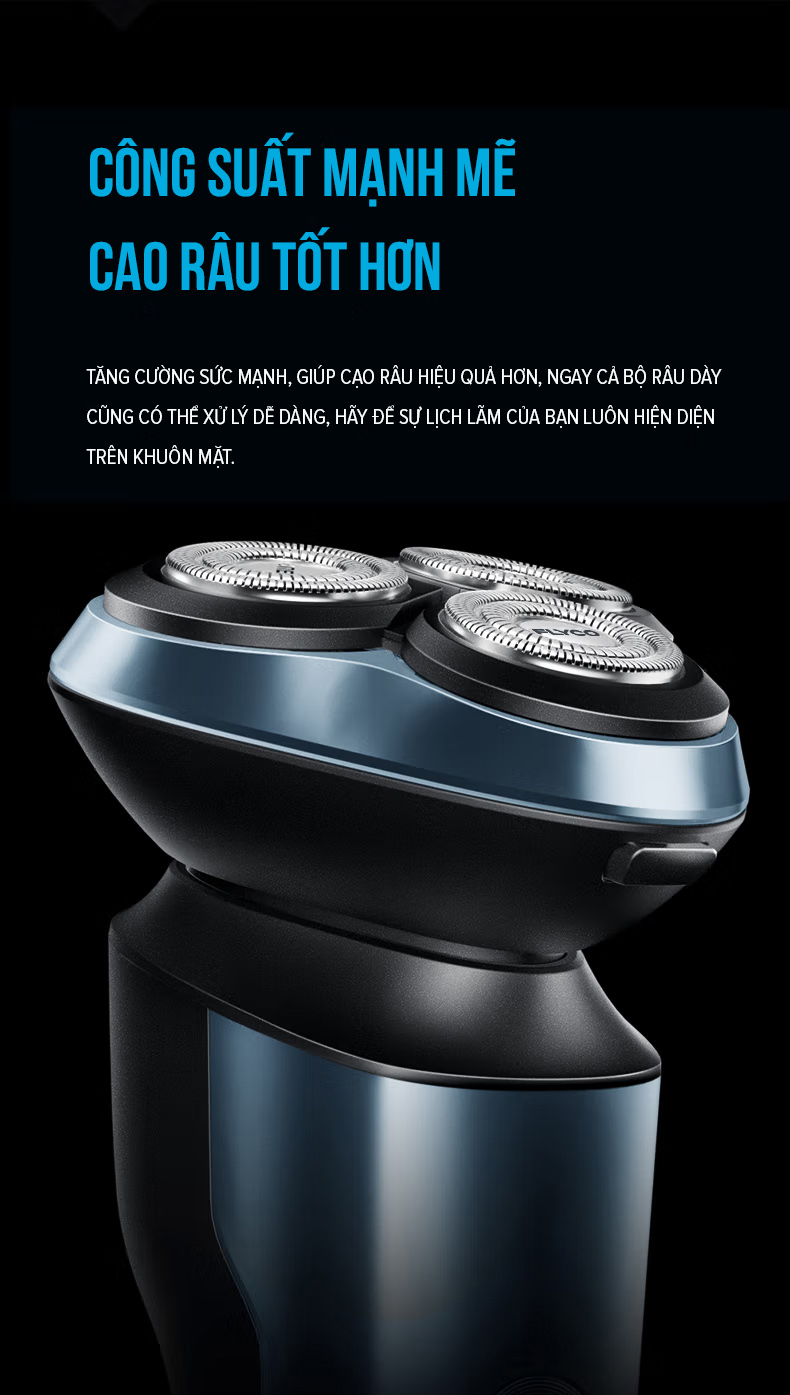 Mô tả Máy Cạo Râu Flyco 3 Lưỡi Kép FS165VN Thân Máy Kháng Nước Sạc Nhanh 1 Giờ - Hàng Chính Hãng - 3