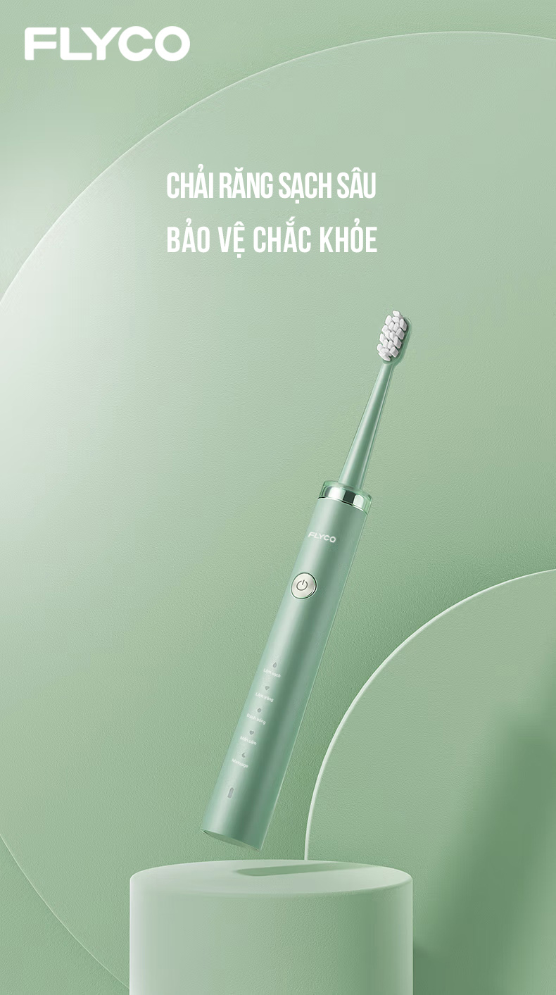 Mô tả Bàn Chải Sóng Âm Điện Flyco FT1701VN Kháng Nước 5 Chế Độ Làm Sạch Chuẩn Nha Khoa - Hàng Chính Hãng - 6