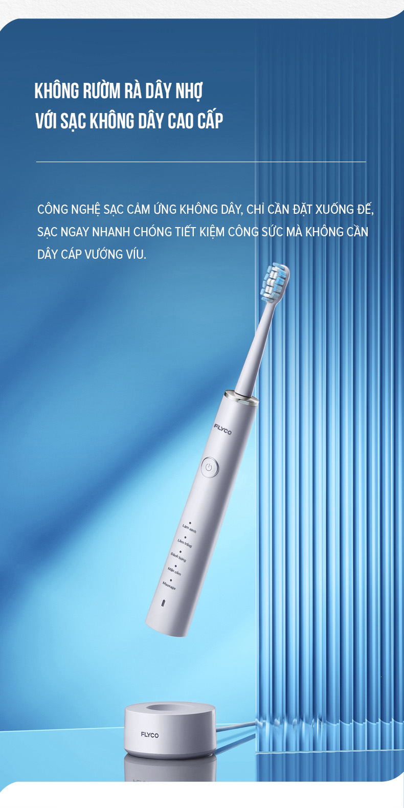 Mô tả Bàn Chải Sóng Âm Điện Flyco FT7108VN Kháng Nước 5 Chế Độ Làm Sạch Chuẩn Nha Khoa - Hàng Chính Hãng - 5