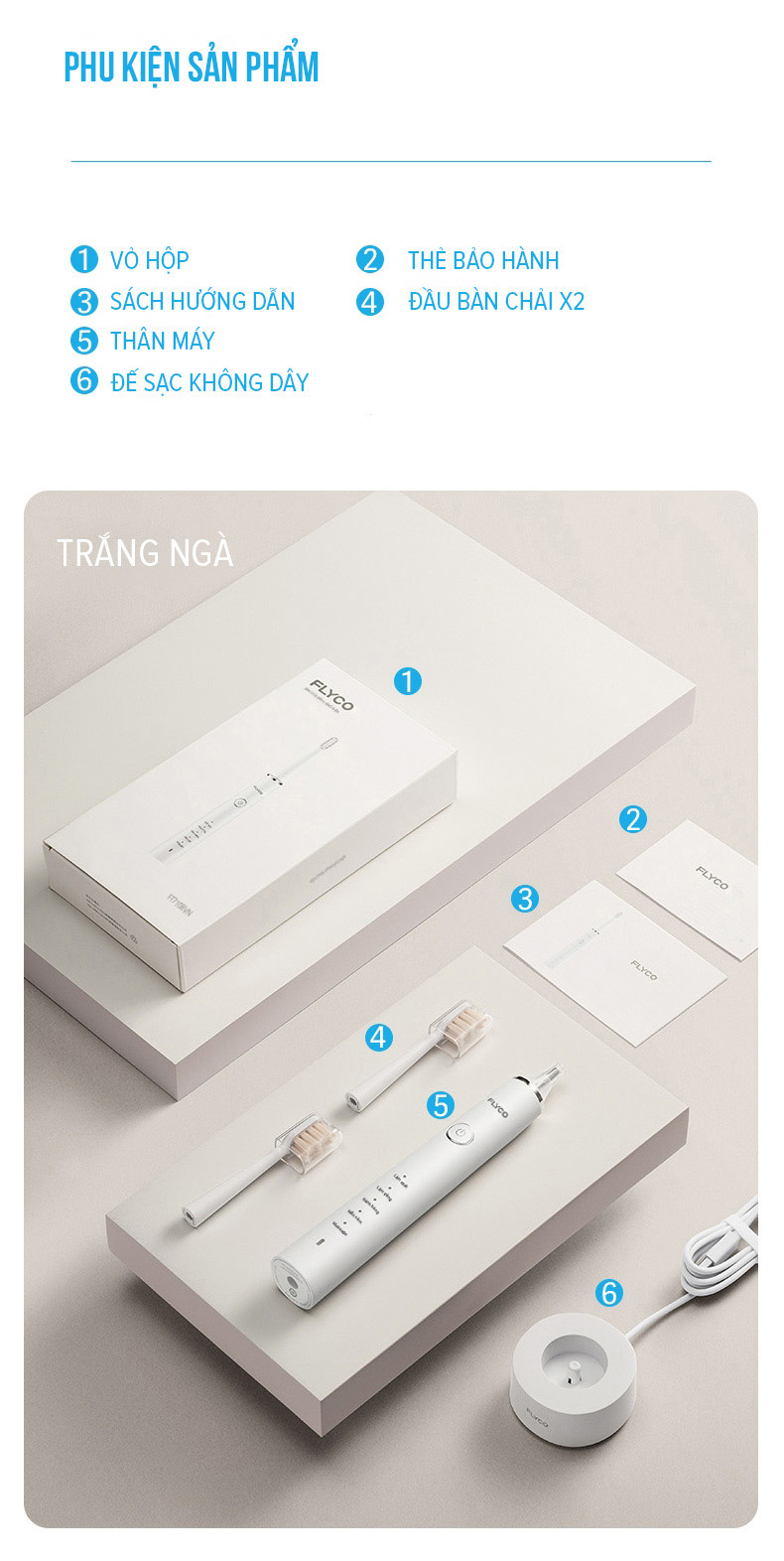 Mô tả Bàn Chải Sóng Âm Điện Flyco FT7108VN Kháng Nước 5 Chế Độ Làm Sạch Chuẩn Nha Khoa - Hàng Chính Hãng - 7