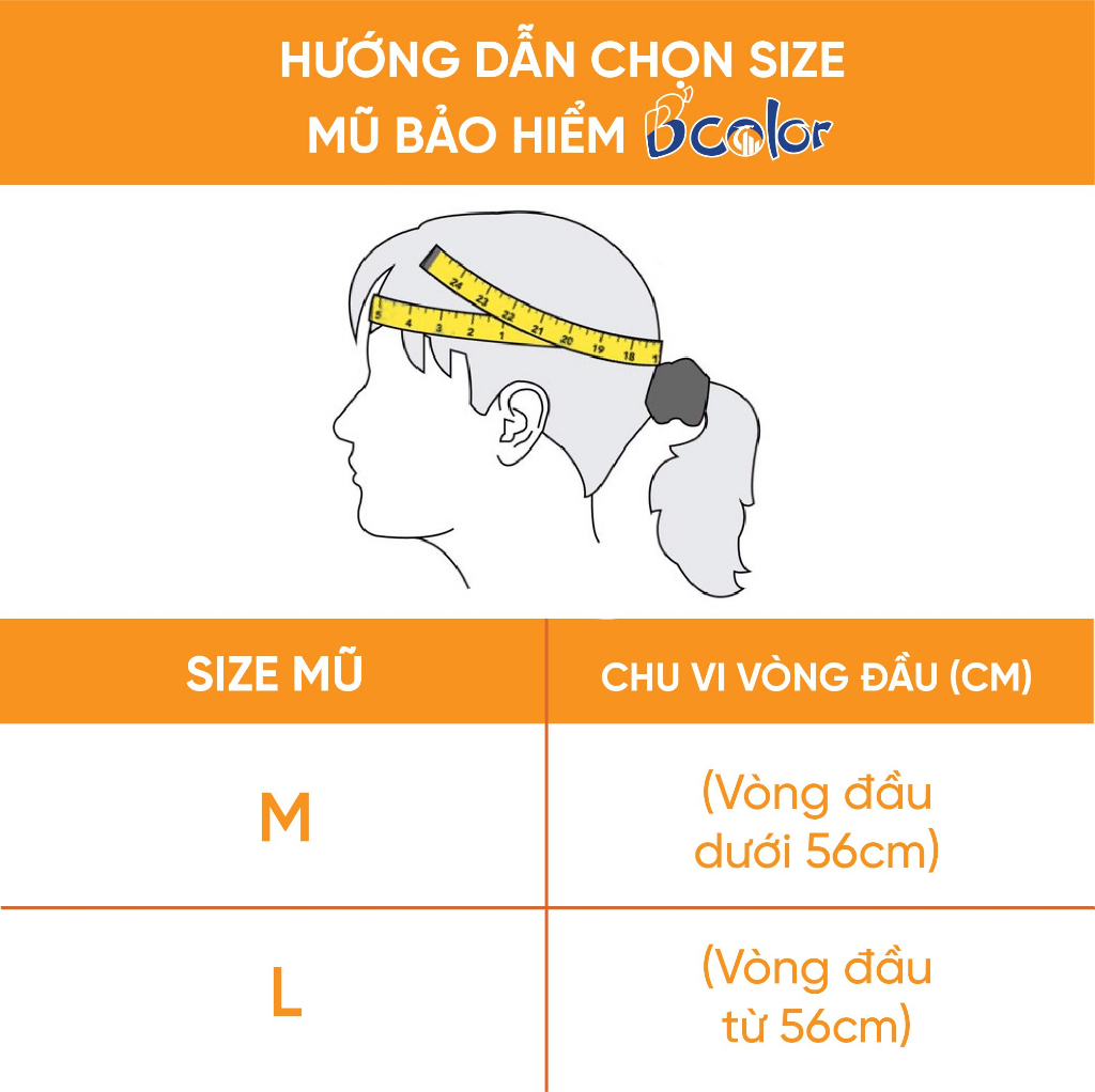 Mô tả Mũ Bảo Hiểm B'color Loại Nửa Đầu Nhiều Màu Có Kính Chắn Gió - 2
