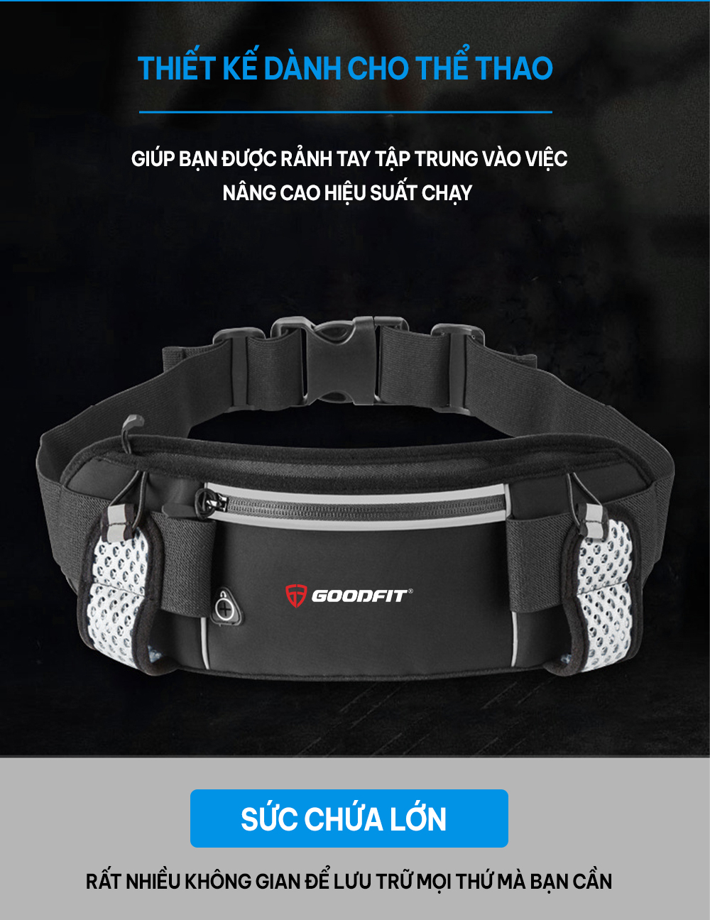 Mô tả Túi đeo chạy bộ 2 ngăn đựng nước GoodFit GF120RB - 4