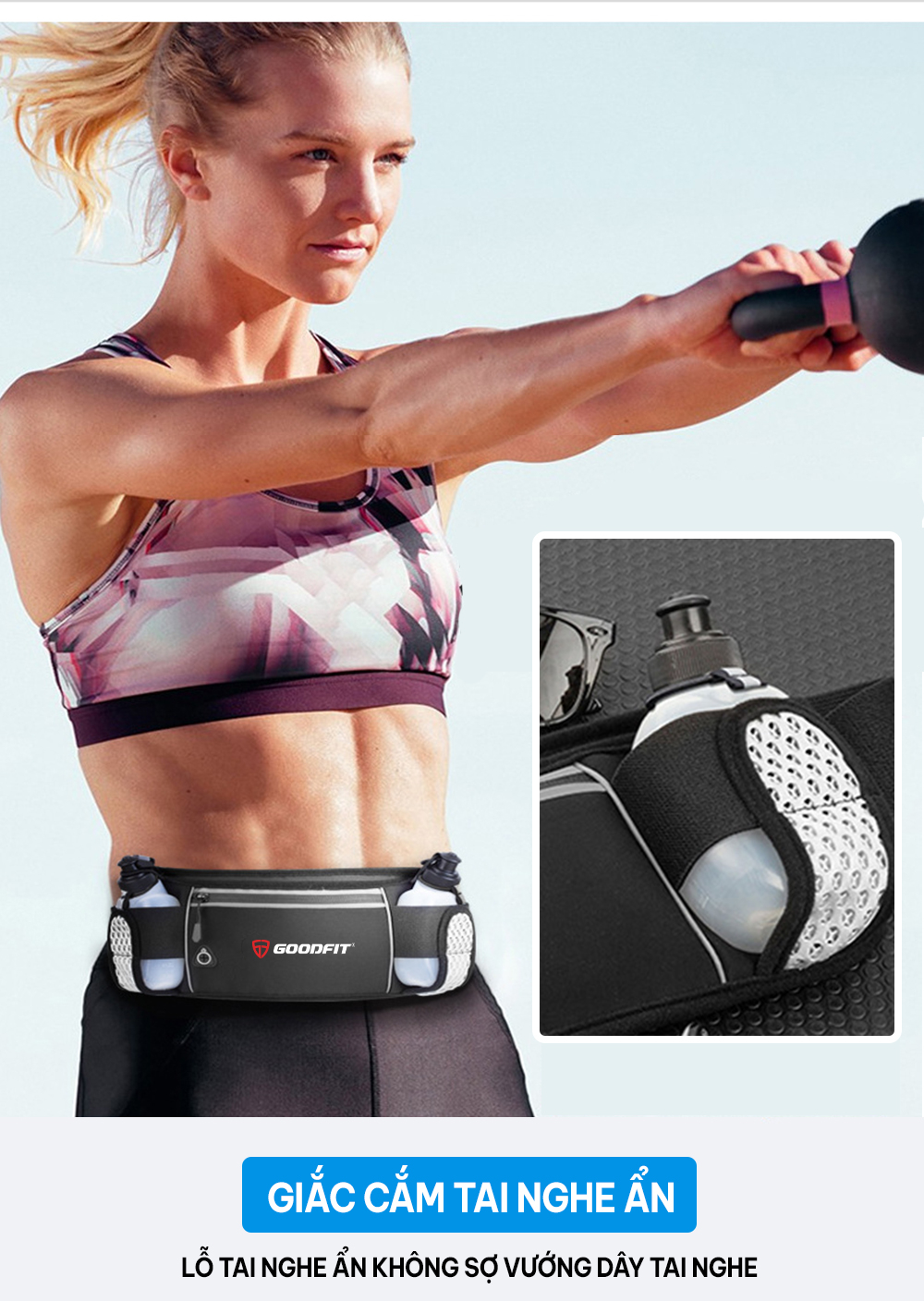 Mô tả Túi đeo chạy bộ 2 ngăn đựng nước GoodFit GF120RB - 6
