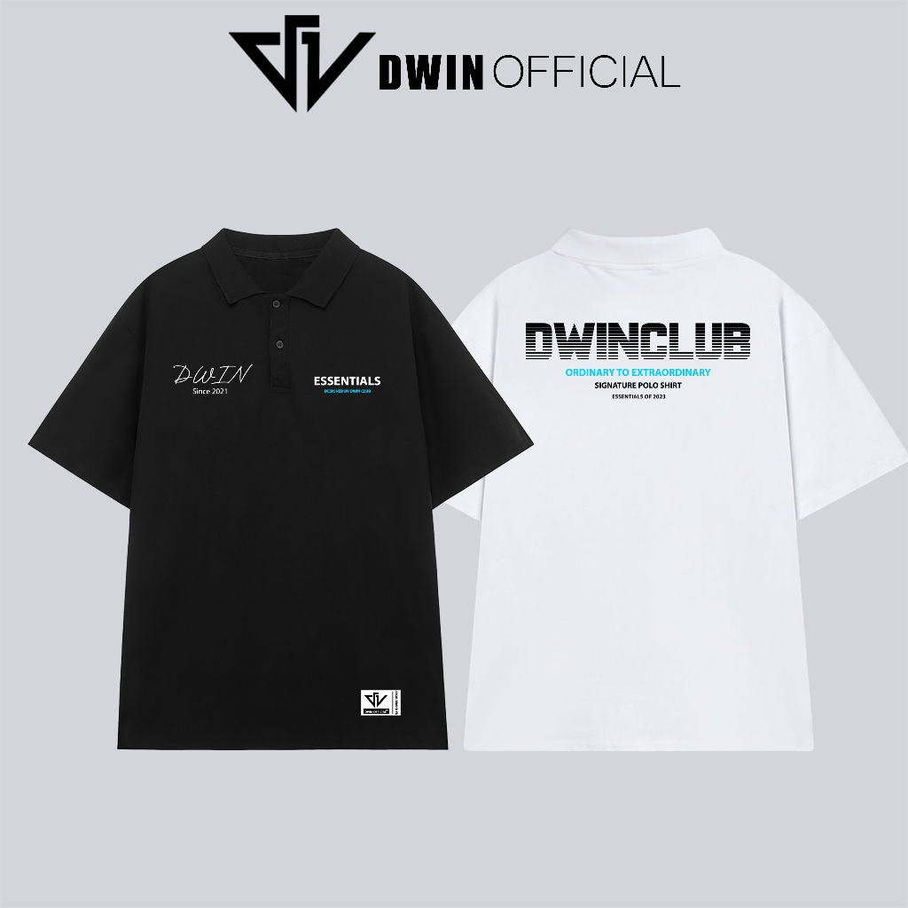 Mô tả Áo polo nam nữ trơn brand Dwin tee cổ bẻ basic form rộng phông tay lỡ unisex oversize - 8