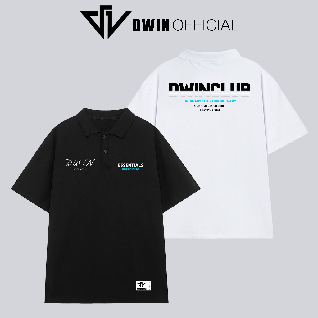 Mô tả Áo polo nam nữ trơn brand Dwin tee cổ bẻ basic form rộng phông tay lỡ unisex oversize - 7