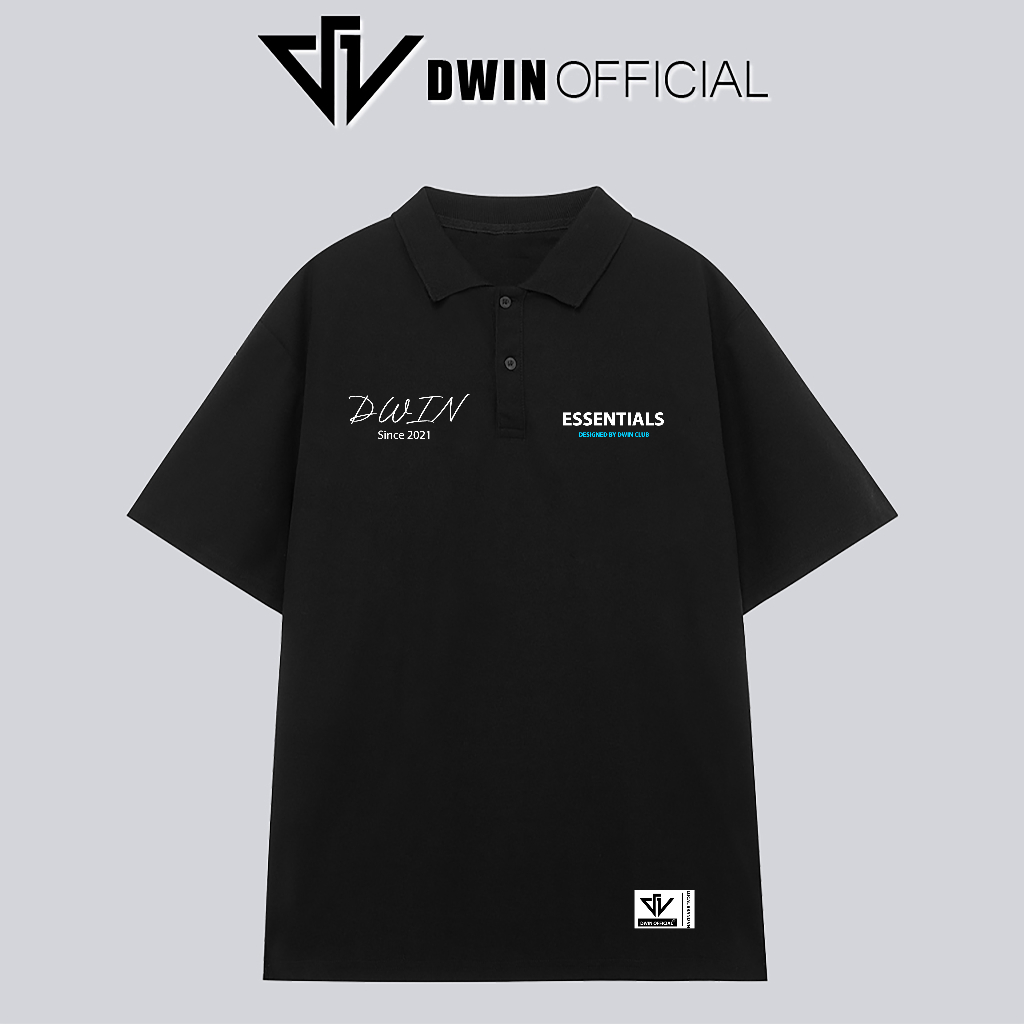 Mô tả Áo polo nam nữ trơn brand Dwin tee cổ bẻ basic form rộng phông tay lỡ unisex oversize - 6