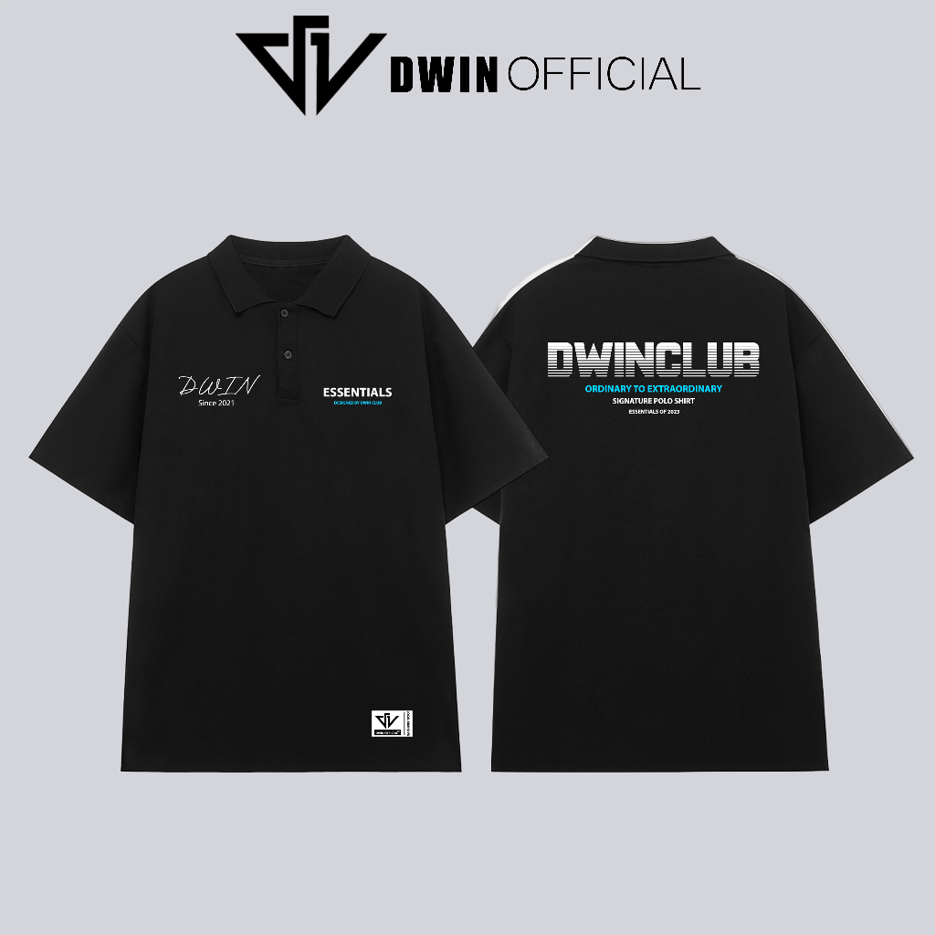 Mô tả Áo polo nam nữ trơn brand Dwin tee cổ bẻ basic form rộng phông tay lỡ unisex oversize - 9