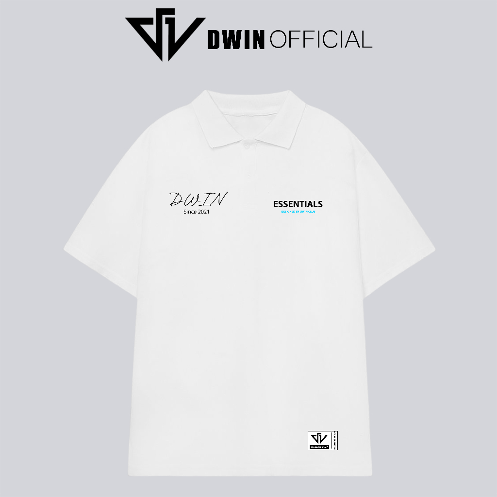 Mô tả Áo polo nam nữ trơn brand Dwin tee cổ bẻ basic form rộng phông tay lỡ unisex oversize - 3