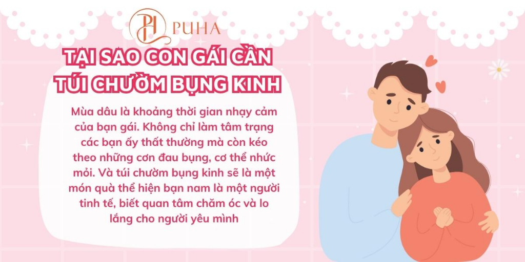 Mô tả Set túi chườm nóng giảm đau bụng kinh Puha 1000ml và hoa hồng tặng bạn gái dịp giáng sinh - 1