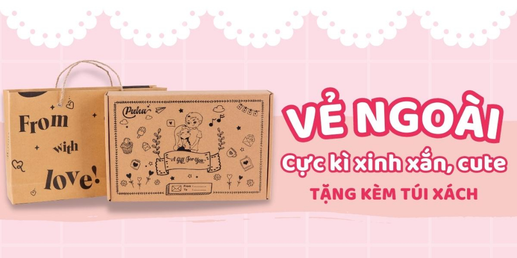 Mô tả Set túi chườm nóng giảm đau bụng kinh Puha 1000ml và hoa hồng tặng bạn gái dịp giáng sinh - 5