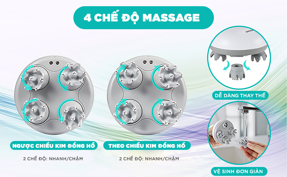 Mô tả Máy Massage Đầu Cổ Mặt Mini Đa Năng KINGTECH ST-701 - Chính Hãng - Xoa Bóp Đầu Giải Toả Căng Thẳng, Mệt Mỏi - 3