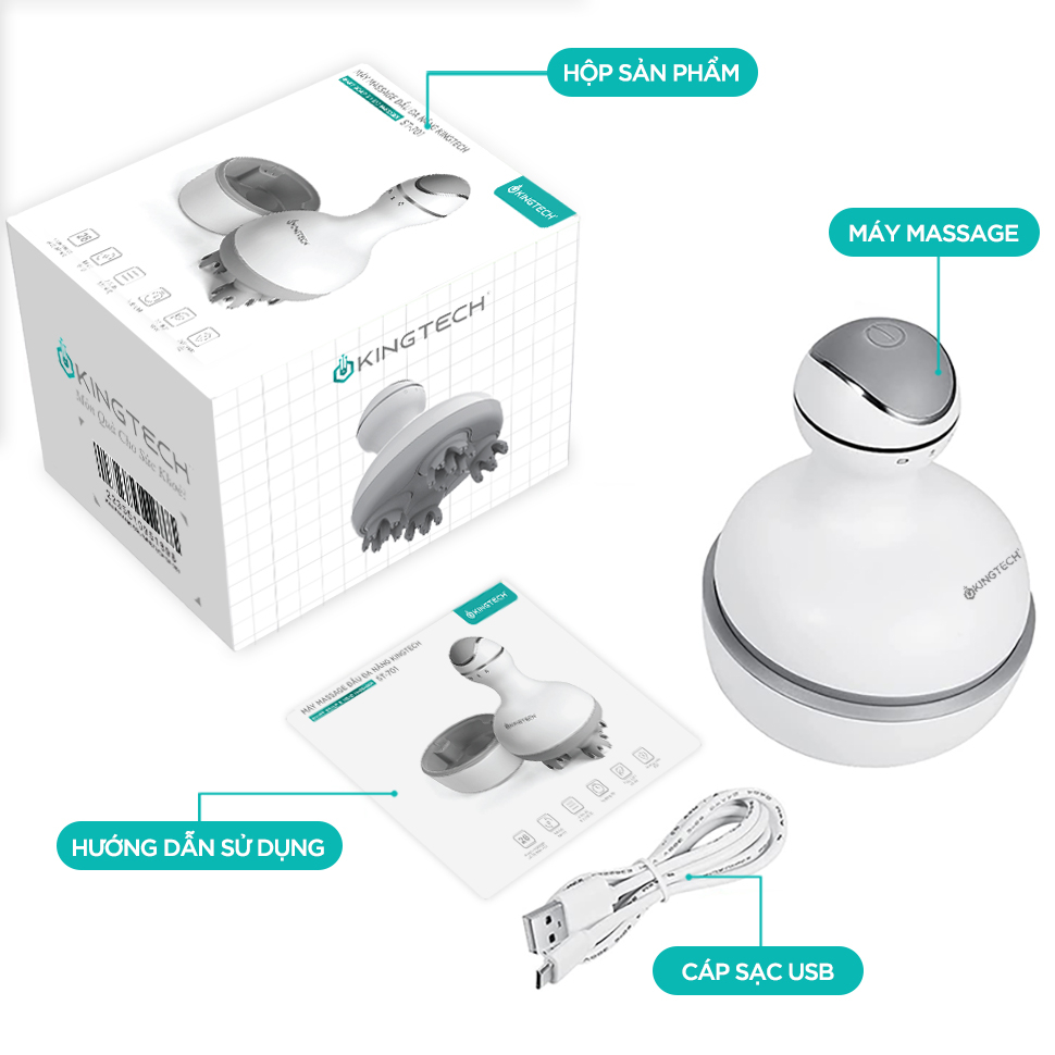 Mô tả Máy Massage Đầu Cổ Mặt Mini Đa Năng KINGTECH ST-701 - Chính Hãng - Xoa Bóp Đầu Giải Toả Căng Thẳng, Mệt Mỏi - 11