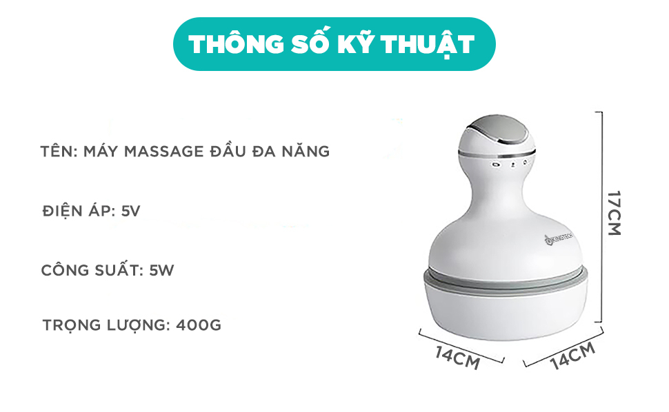 Mô tả Máy Massage Đầu Cổ Mặt Mini Đa Năng KINGTECH ST-701 - Chính Hãng - Xoa Bóp Đầu Giải Toả Căng Thẳng, Mệt Mỏi - 10