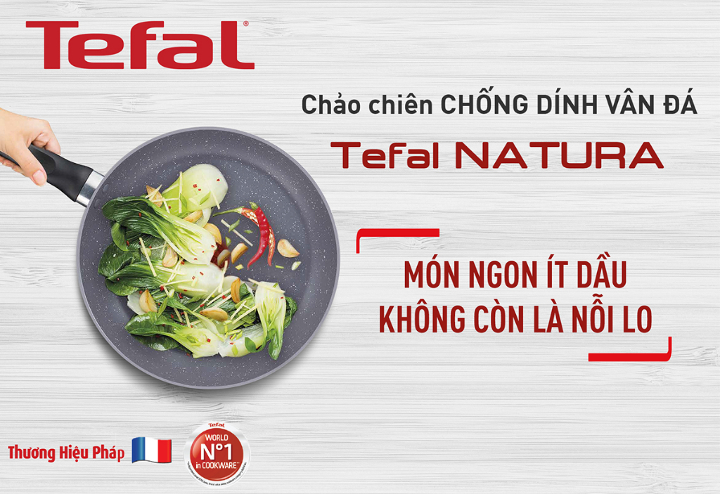 Mô tả Chảo chiên sâu lòng vân đá Tefal Natura B2266595 26cm - 1