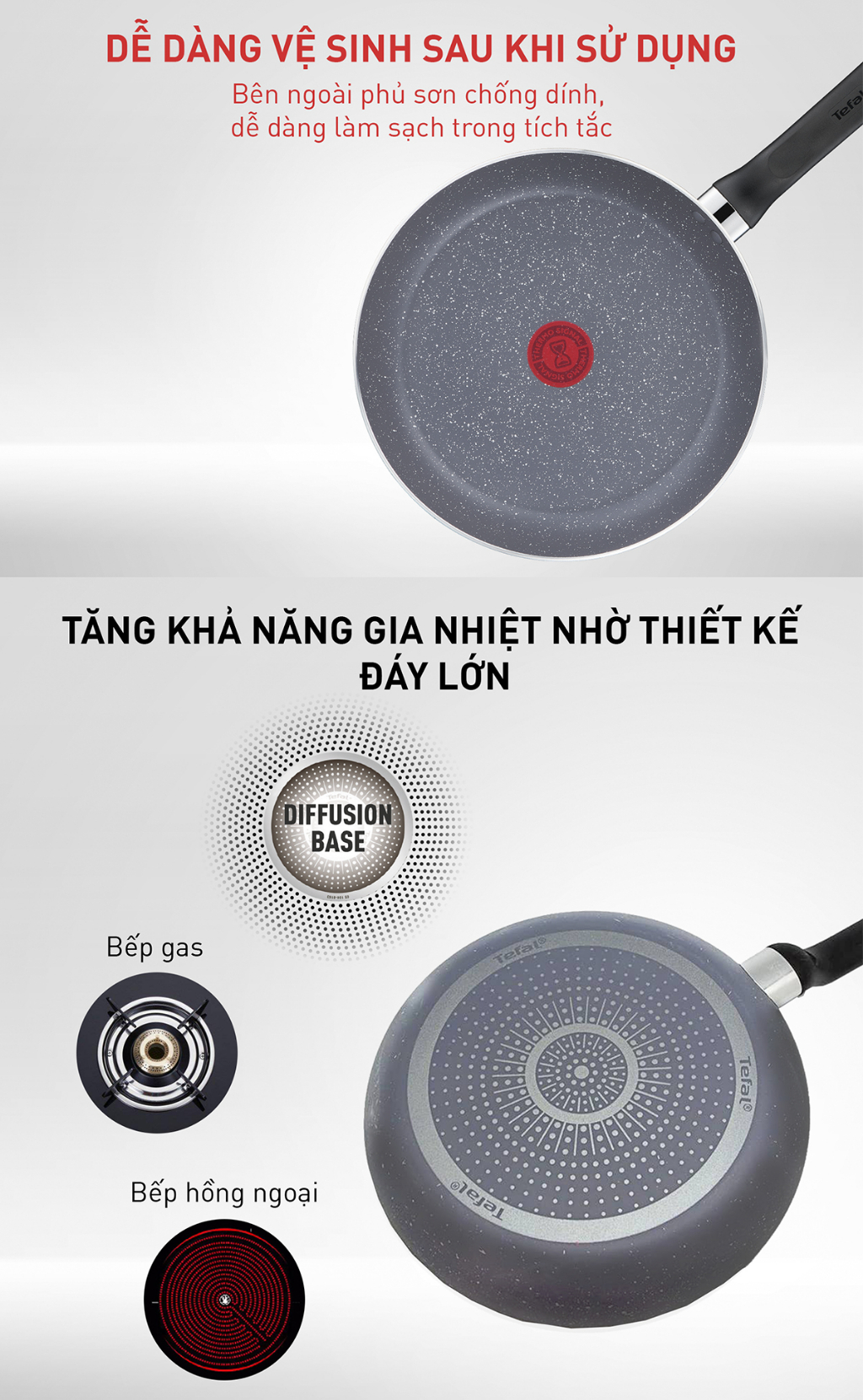 Mô tả Chảo chiên sâu lòng vân đá Tefal Natura B2266595 26cm - 5