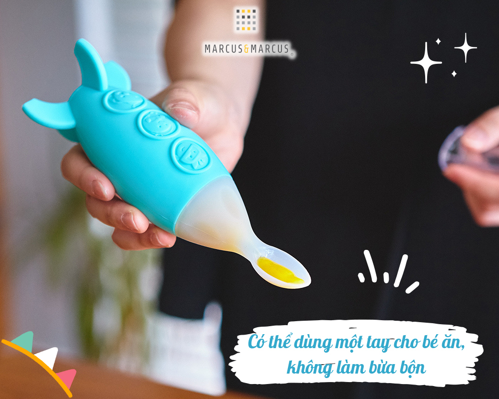 Mô tả Bình Bóp Ăn Dặm Silicon Có Thìa Marcus & Marcus 90ml, Cho Bé Từ 6 Tháng - 3