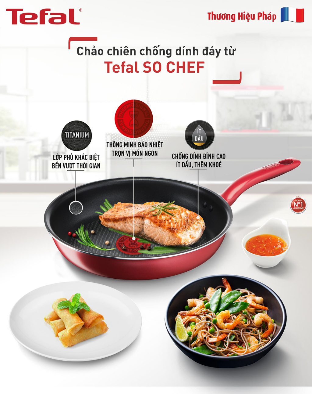 Mô tả Combo Tefal So Chef Chảo chiên 21cm & Chảo chiên 28cm - 1