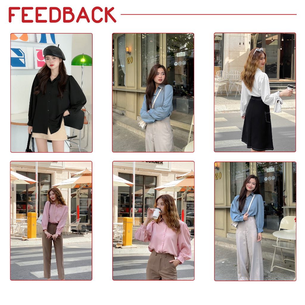 Mô tả Áo sơ mi nữ tay dài, sơ mi công sở VM STYLE thiết kế tay phồng form rộng basic đi chơi, đi học, đi làm  - SMU00017 - 3