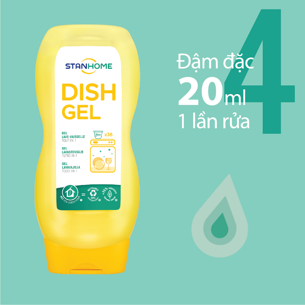 Mô tả Nước rửa chén bát cho máy rửa chén Stanhome Dish Gel hương trái cây làm sạch dầu mỡ an toàn 720ML - 7