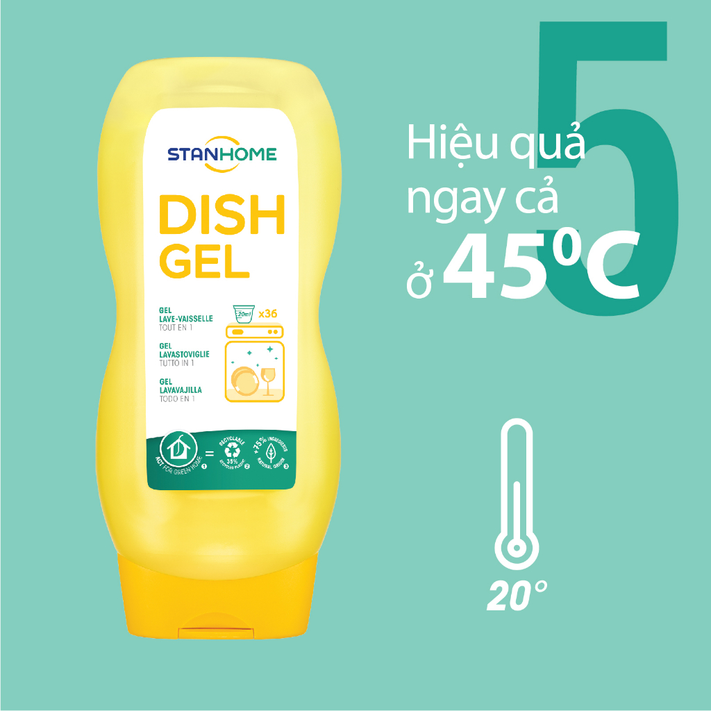 Mô tả Nước rửa chén bát cho máy rửa chén Stanhome Dish Gel hương trái cây làm sạch dầu mỡ an toàn 720ML - 8