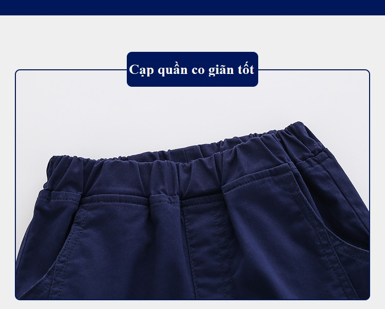 Mô tả Quần bé trai hàn quốc mùa hè dáng short chất kaki dày dặn mền mịn cho trẻ em SKIDS - 4