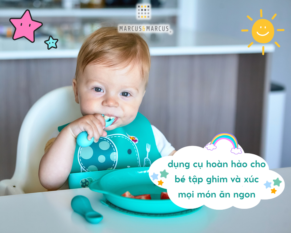 Mô tả Bộ Thìa Nĩa Tập Ăn Silicon Palm Grasp Marcus & Marcus, Cho Bé Từ 12 Tháng - 3
