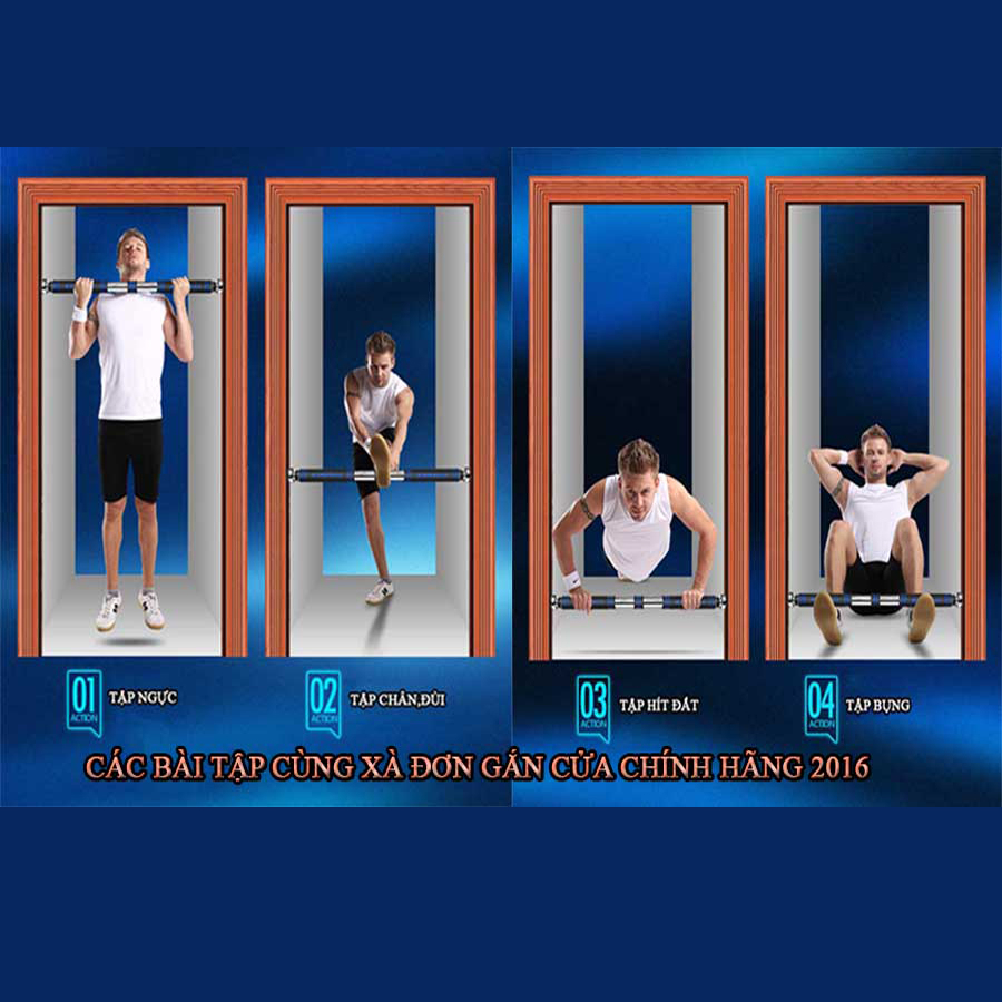 Mô tả Xà Đơn Treo Tường Gắn Cửa Không Cần Bắt Vít (Đỏ Đen) Đại Nam Sport + Tặng Kèm Găng Tay Tập Xà - 4