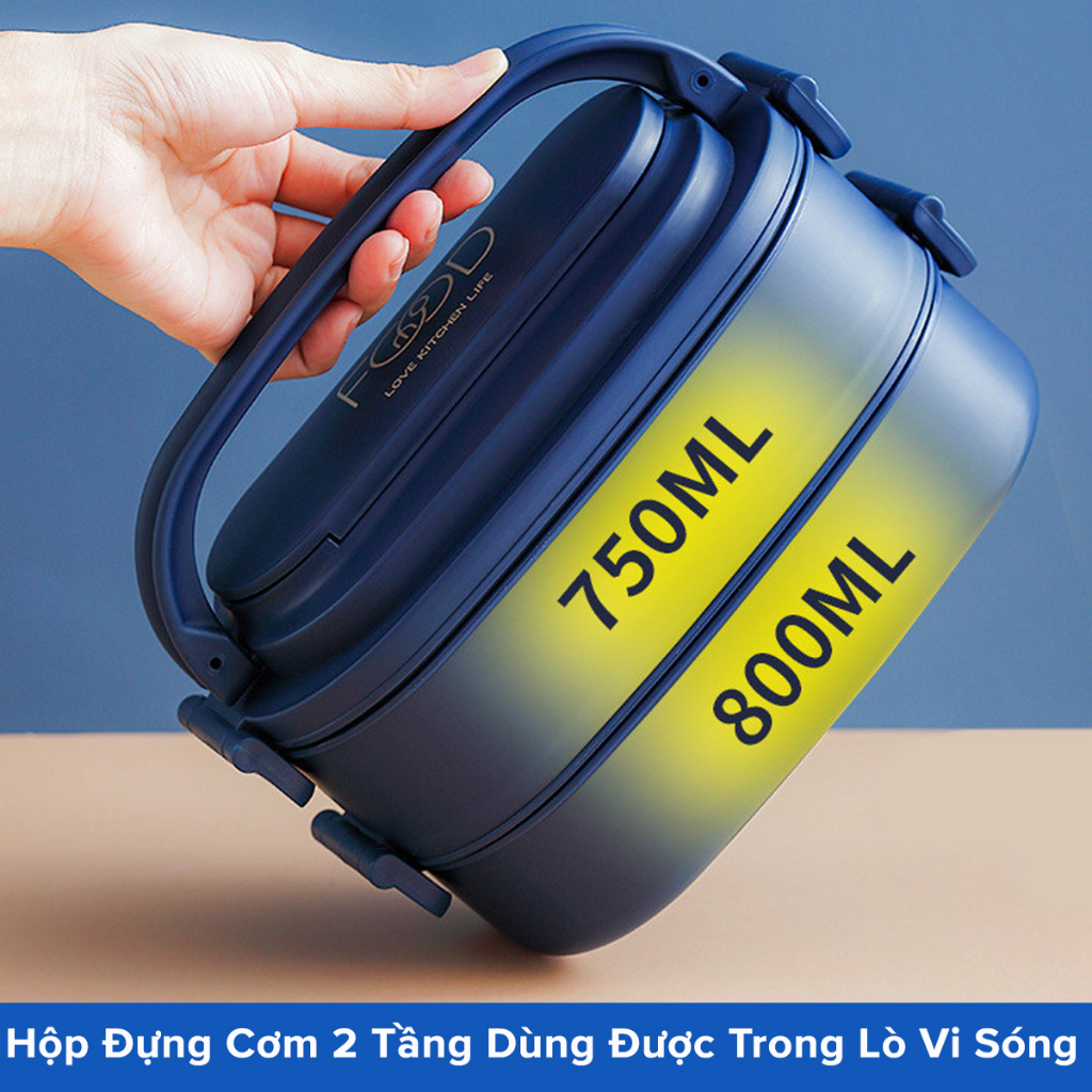 Mô tả Cặp Lồng Đựng Cơm 2 Tầng Nhựa PP - Chọn Màu – Hộp Cơm Nhựa Nguyên Sinh Cao Cấp Đựng Đồ Ăn Chính Hãng Amalife - 3