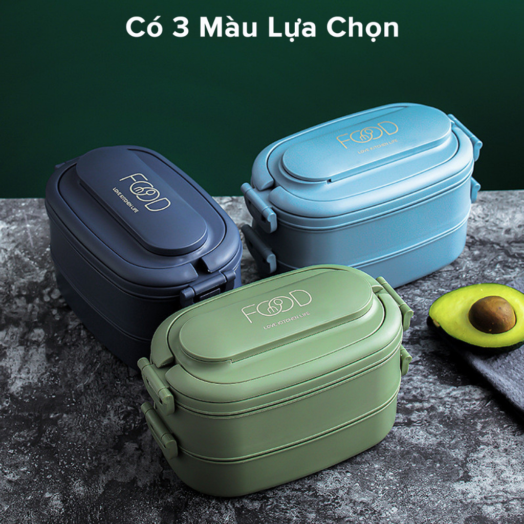Mô tả Cặp Lồng Đựng Cơm 2 Tầng Nhựa PP - Chọn Màu – Hộp Cơm Nhựa Nguyên Sinh Cao Cấp Đựng Đồ Ăn Chính Hãng Amalife - 5