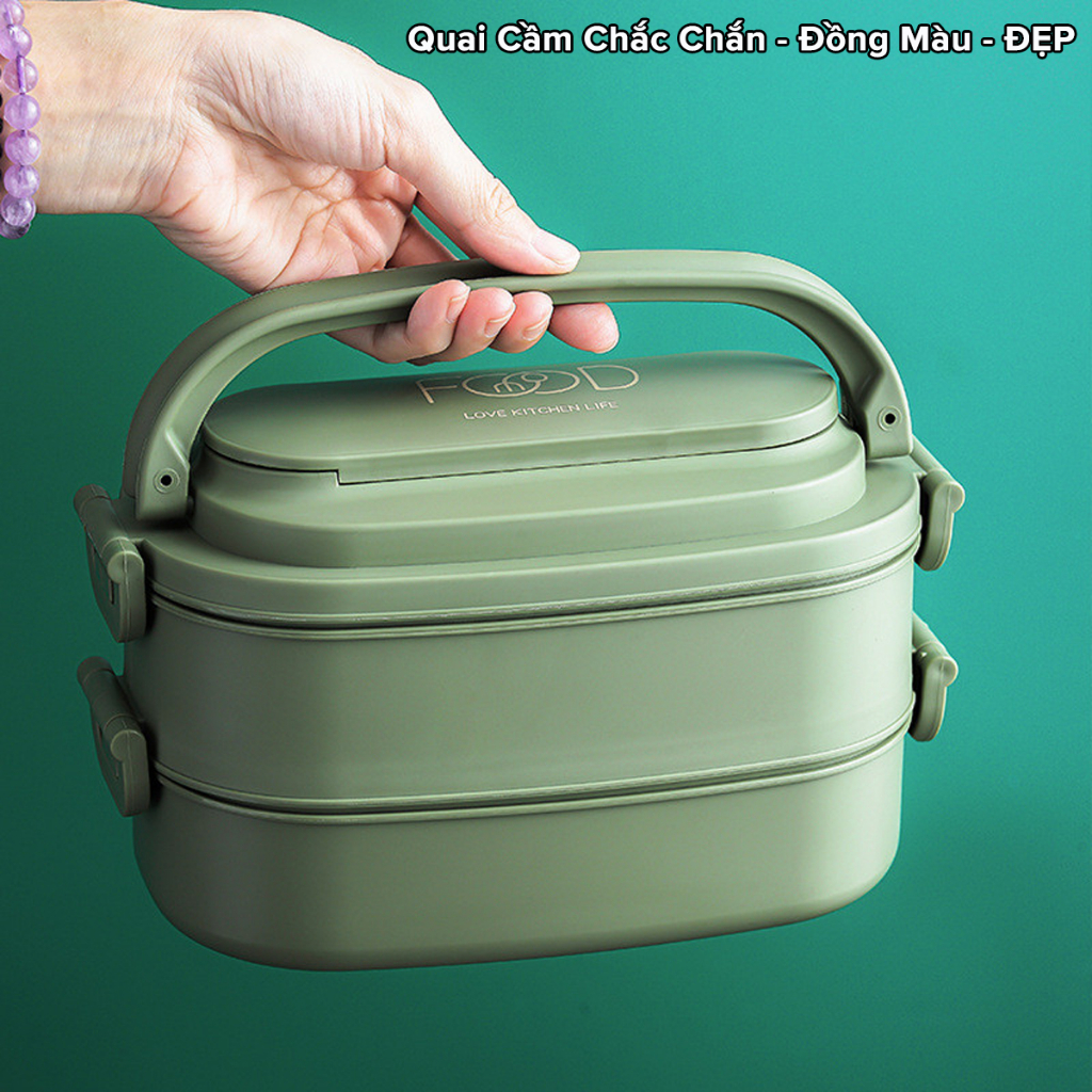 Mô tả Hộp Đựng Cơm 2 Tầng Nhựa Nguyên Sinh PP Cao Cấp - Chọn Màu – Cặp Lồng Cơm, Thức Ăn Chính Hãng Amalife - 4