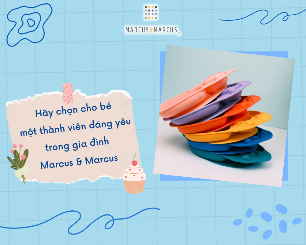 Mô tả Đĩa Ăn Dặm Silicon Chia Ngăn Có Đế Hút Chân Không Chống Đổ Yummy Marcus & Marcus, Cho Bé Từ 18 Tháng - 4