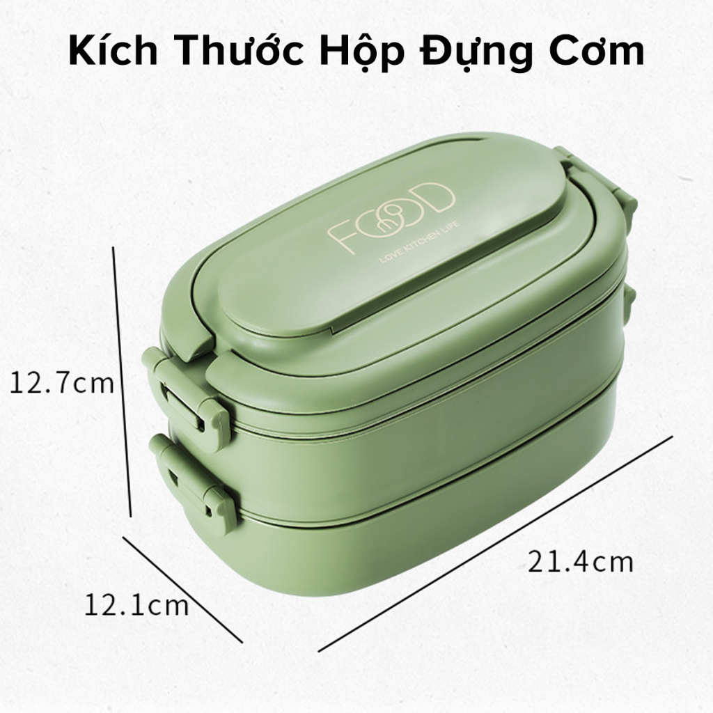 Mô tả Hộp Đựng Cơm 2 Tầng Nhựa Nguyên Sinh PP Cao Cấp - Chọn Màu – Cặp Lồng Cơm, Thức Ăn Chính Hãng Amalife - 8