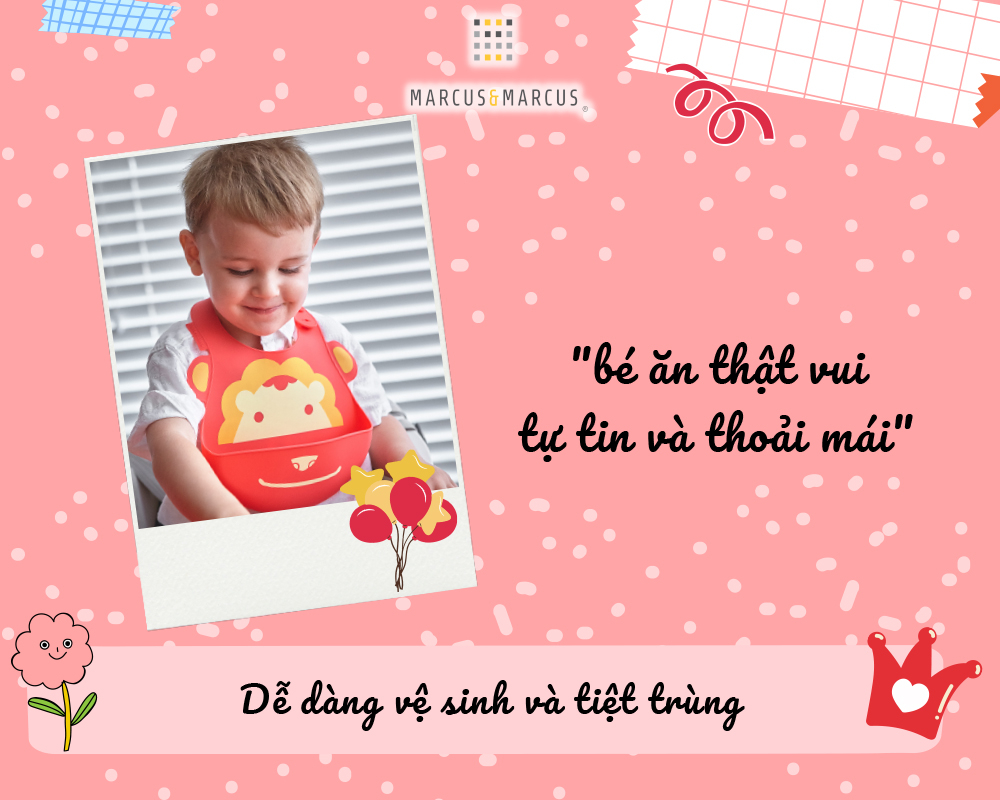 Mô tả Yếm Silicon Ăn Dặm Marcus & Marcus, Cho Bé Từ 6 Tháng - 3