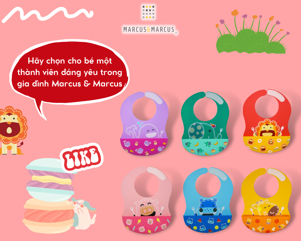 Mô tả Yếm Silicon Ăn Dặm Cổ Dán Marcus & Marcus, Cho Bé Từ 6 Tháng - 4