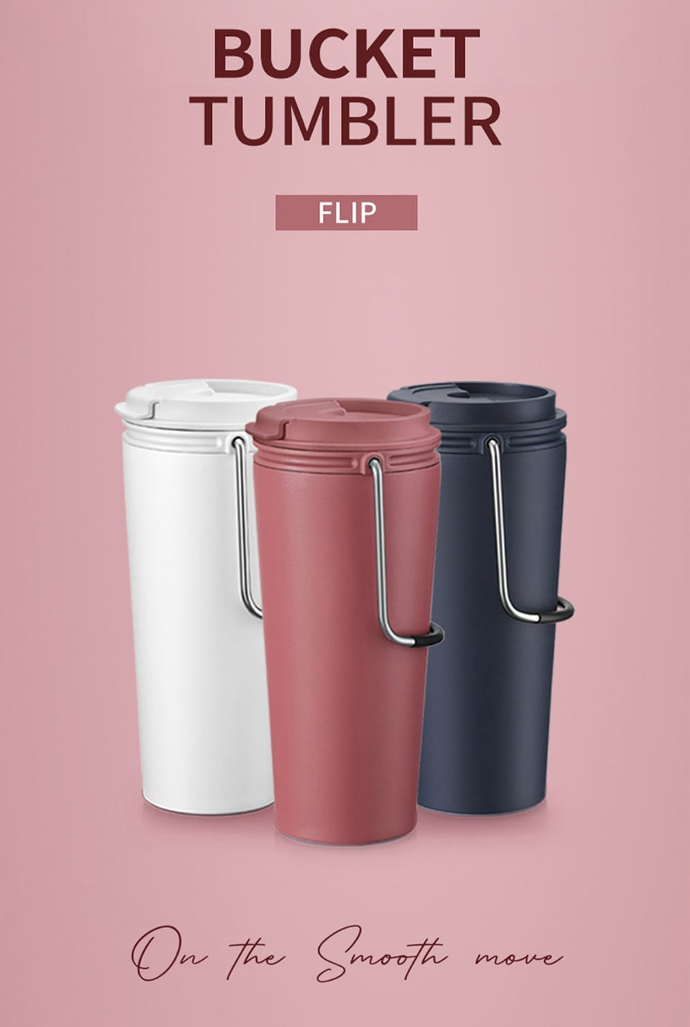 Mô tả Ly giữ nhiệt LocknLock Bucket Tumbler 540ml Nắp Bật LHC4269 , Thép không gỉ , có quai xách - K-MALL - 4