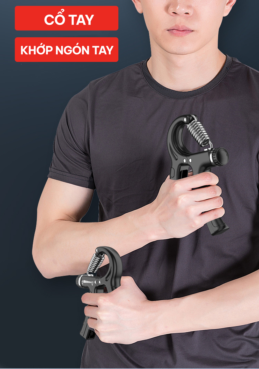 Mô tả Kìm bóp tay, kìm tập tay chữ A có đếm số tự động GoodFit GF02E kìm tập cơ tay điều chỉnh lực từ 5-60kg - 10