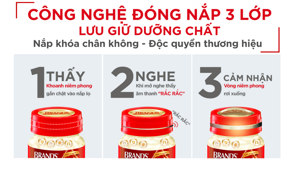 Mô tả Combo 3 Nước yến thật BRAND'S Đường Phèn (70 ml x 6 lọ) - 3