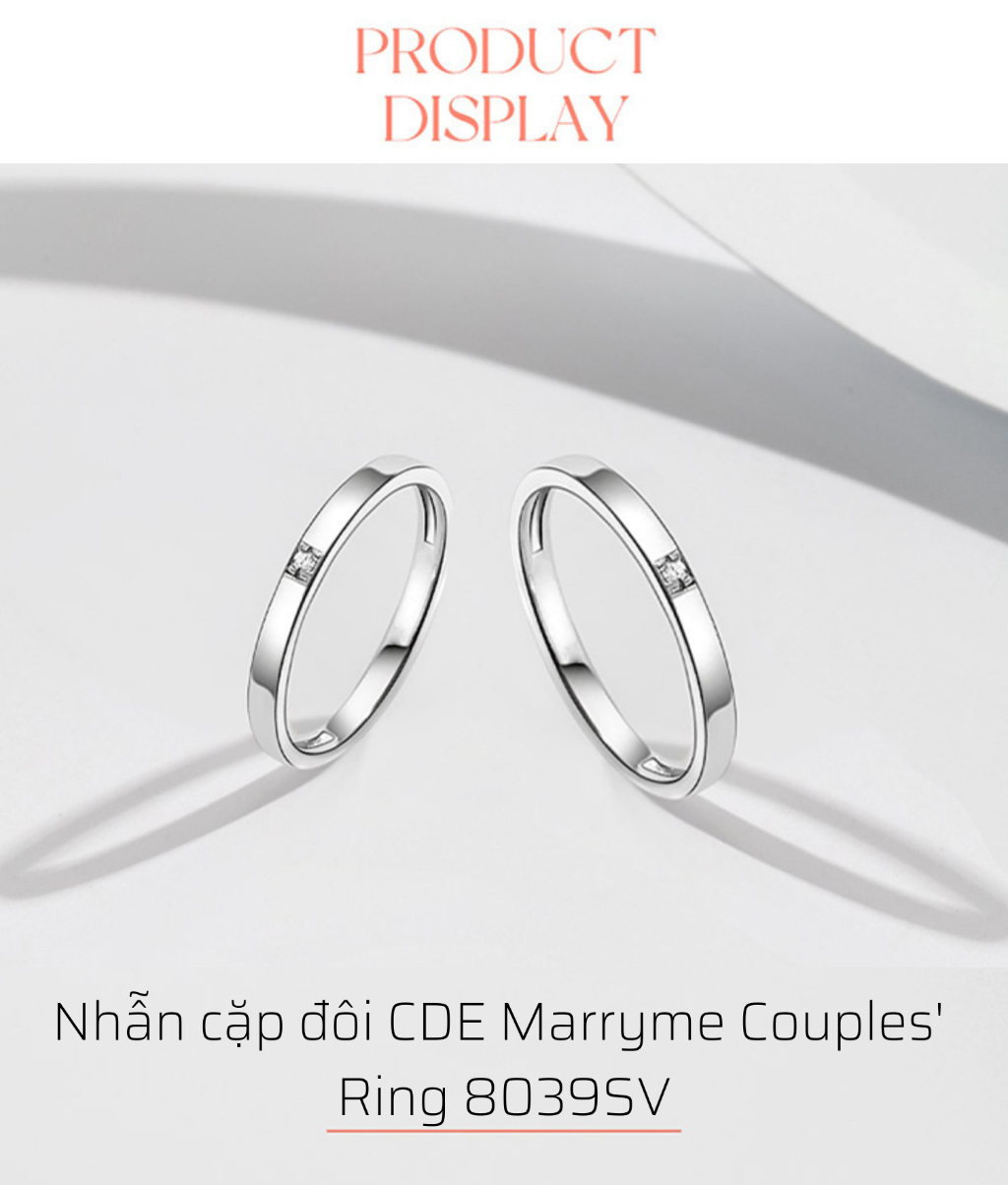 Mô tả Nhẫn cặp đôi CDE Marryme Couples' Ring Silver CDE8039SV - 1